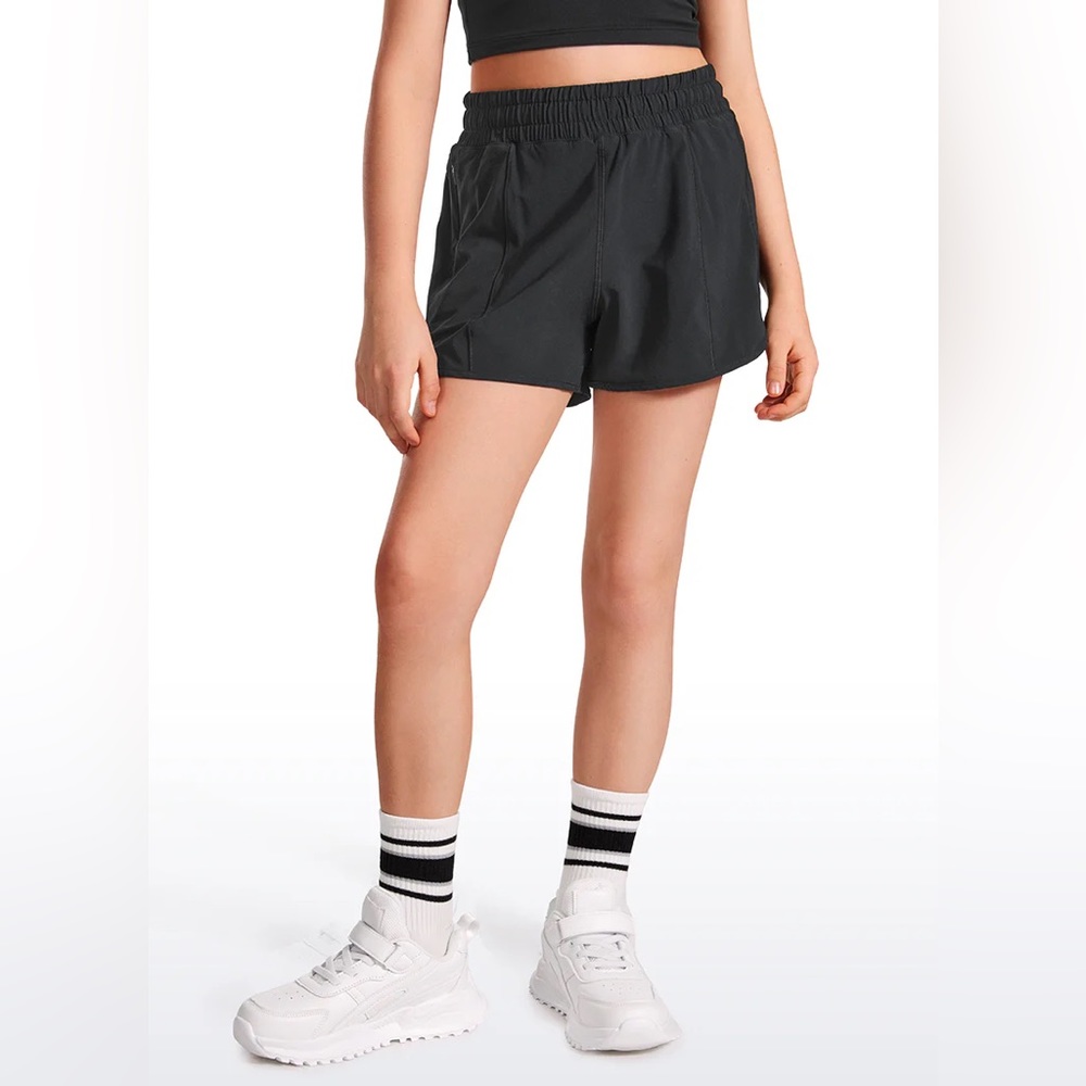 Feathery-Fit Soft Girls Mesh Liner Shorts with Zip Pockets